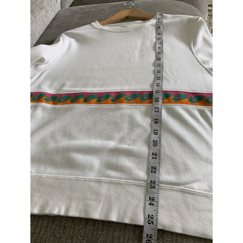 Nike Sportswear "Not A Sample" Crewneck Pullover White Colorful Band XS Oversize - Picture 9 of 9